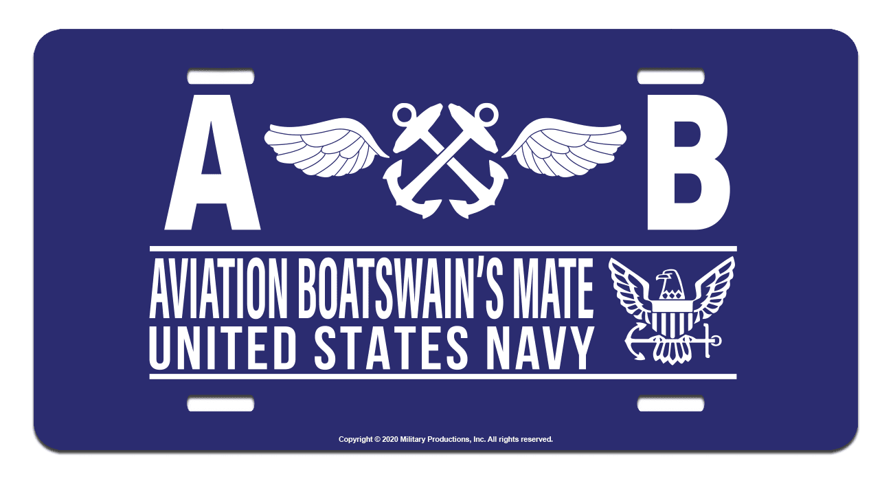 US Navy Aviation Boatswain's Mate License Plate US Navy Rates License