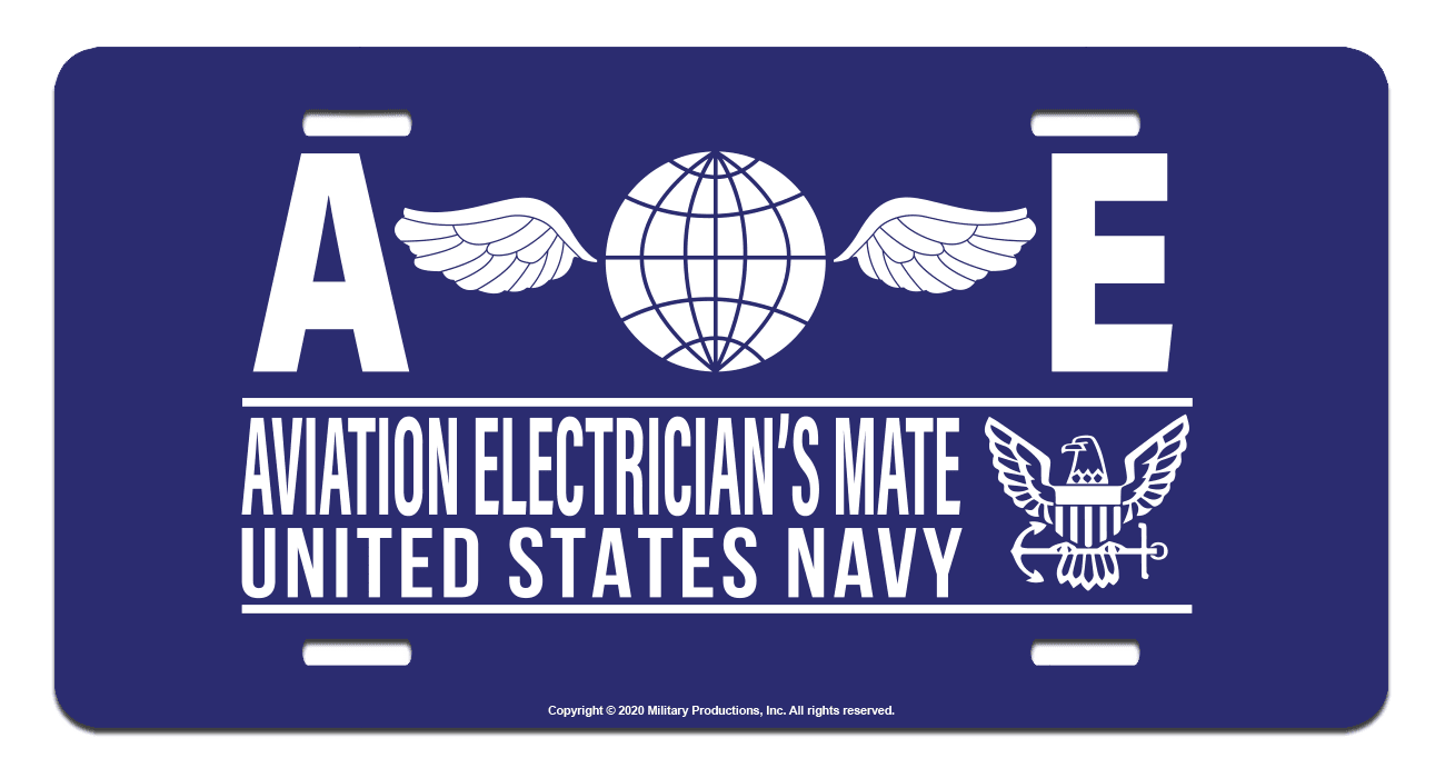 US Navy Aviation Electrician's Mate License Plate US Navy Rates