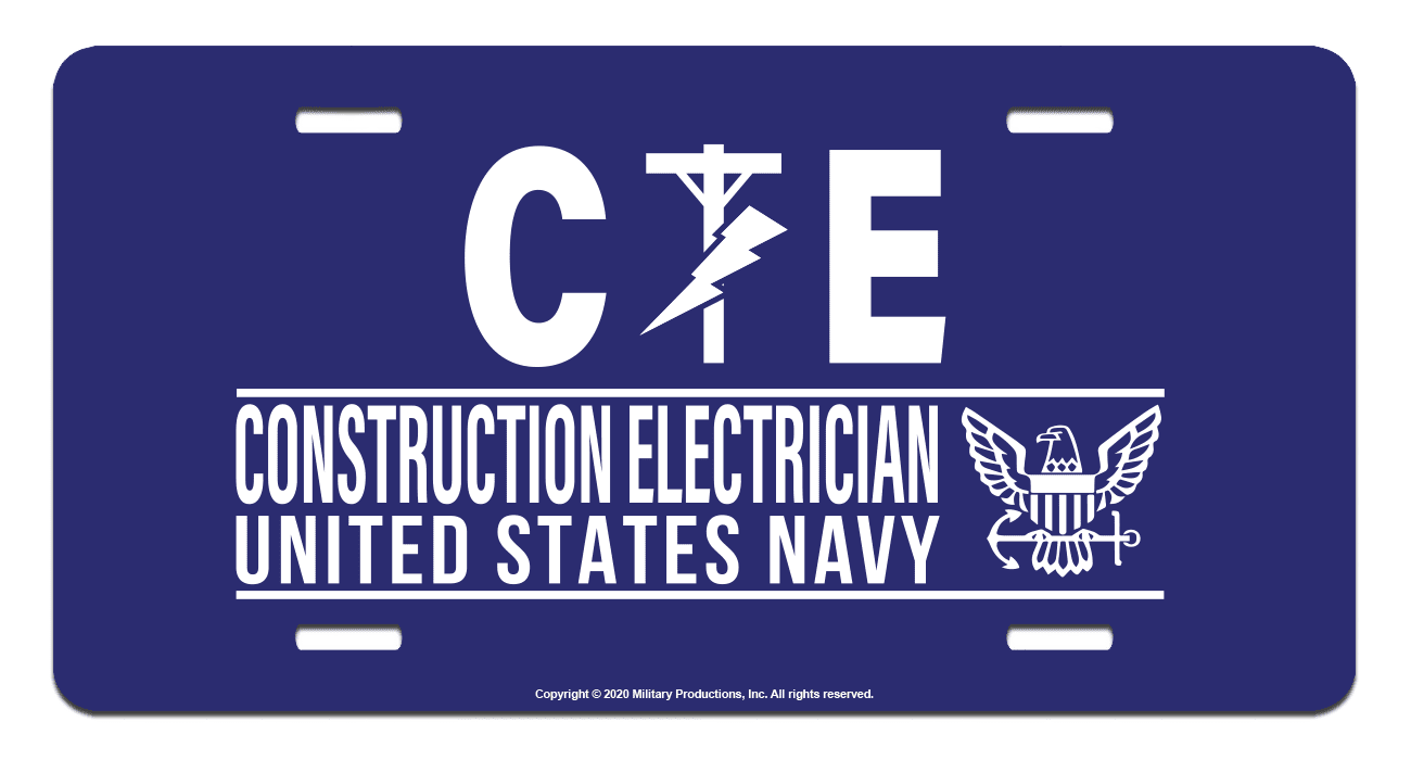 US Navy Construction Electrician License Plate US Navy Rates License