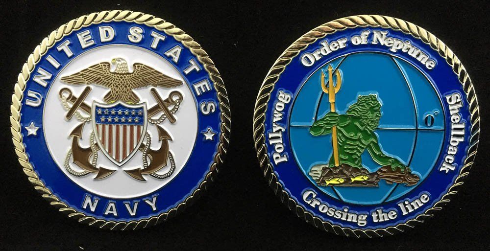 US Navy Crossing the Line Officer Challenge Coin - New Navy Challenge ...