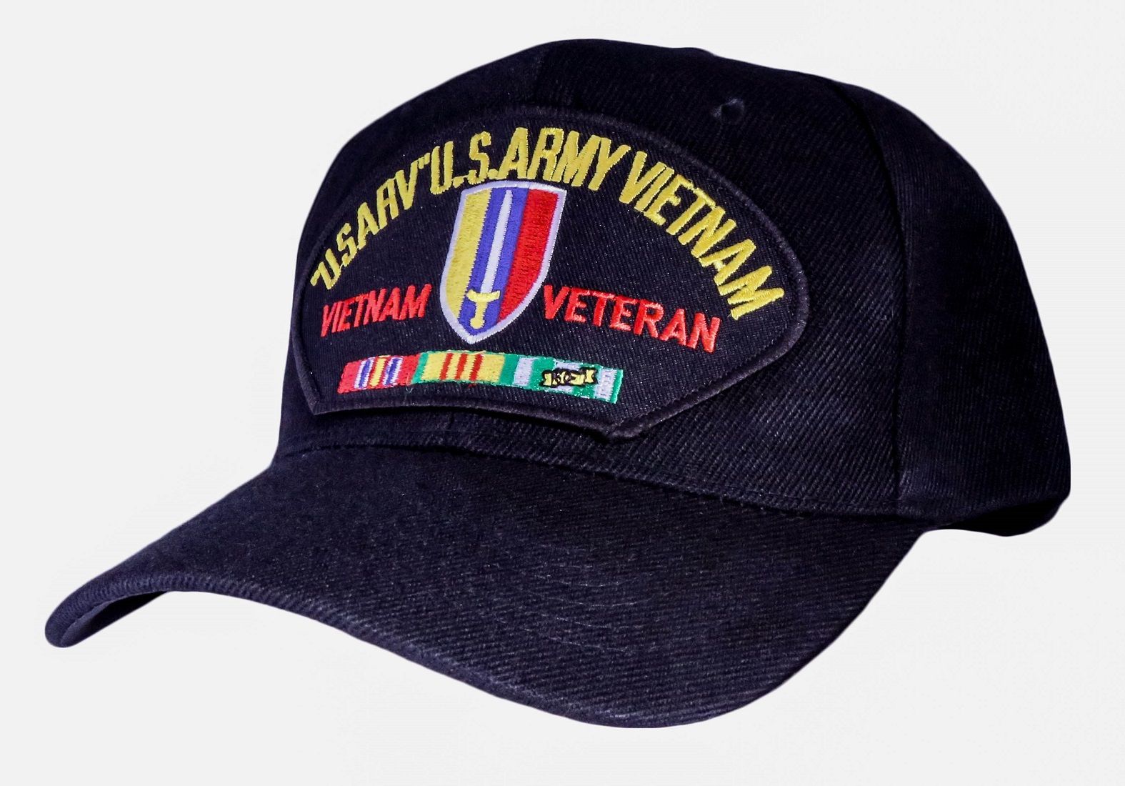 Vietnam Veteran With Ribbon Embroidered Beanie Hat