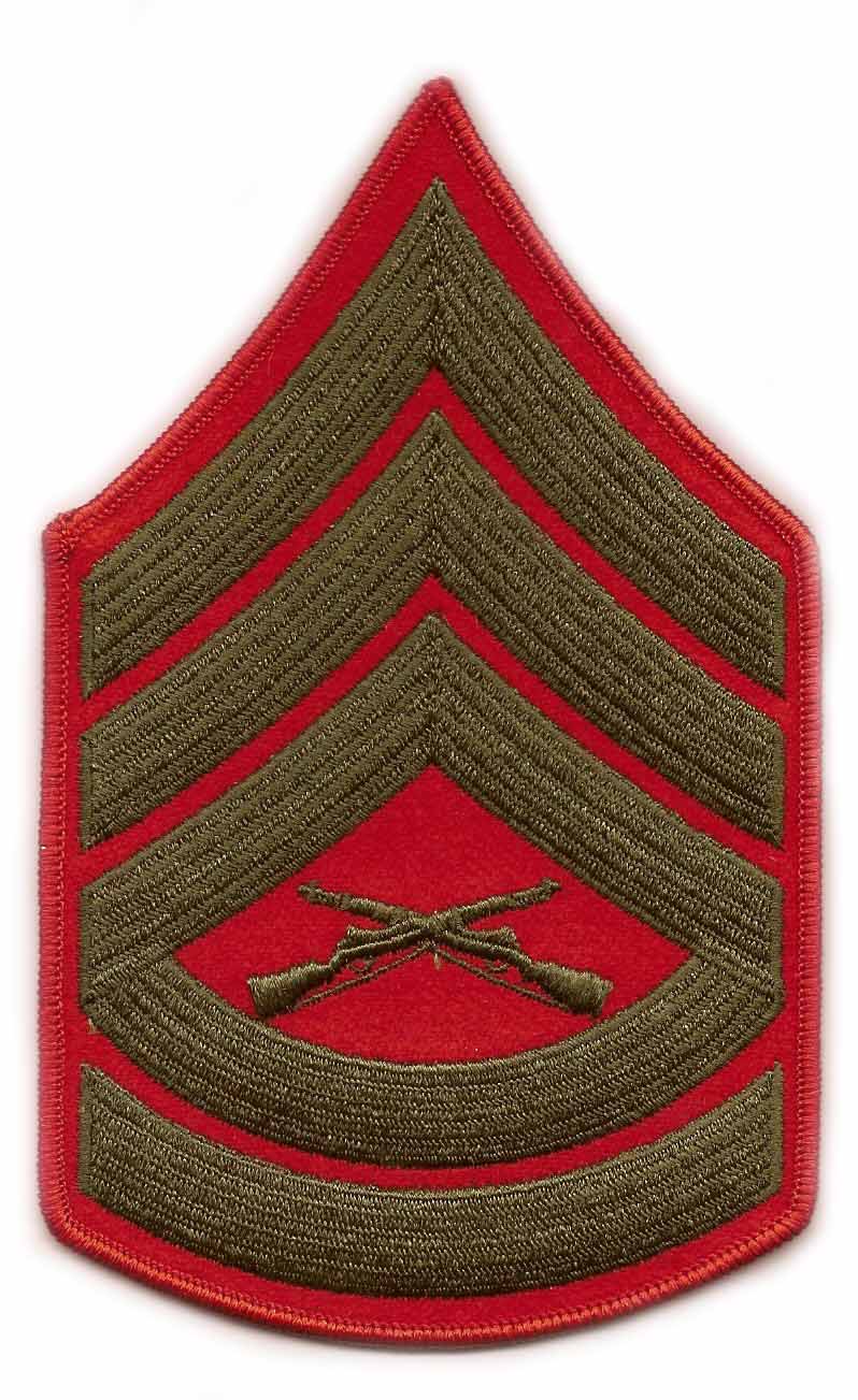Us Marine E 5 Sergeant Red Green Chevron Rank Insignia
