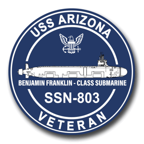 USS Arizona SSN803 Silhouette Veteran Decal US Navy Submarine