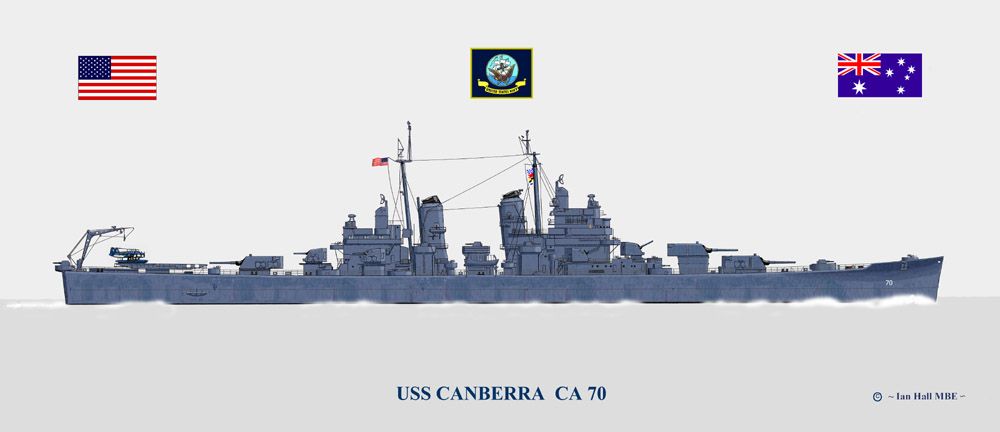 USS Canberra CA70 in WWII Print Cruiser Prints