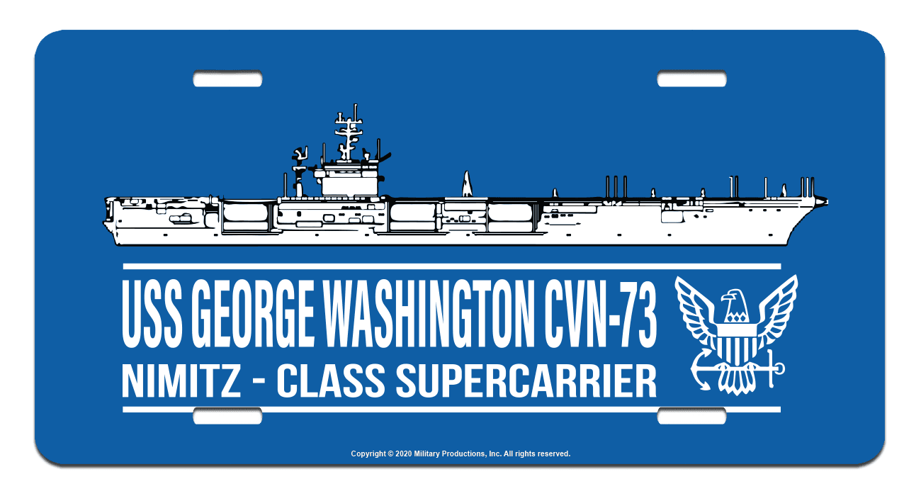 USS e Washington (CVN 73) プレート USS George Washington CVN-73 License Plate - US Navy Aircraft