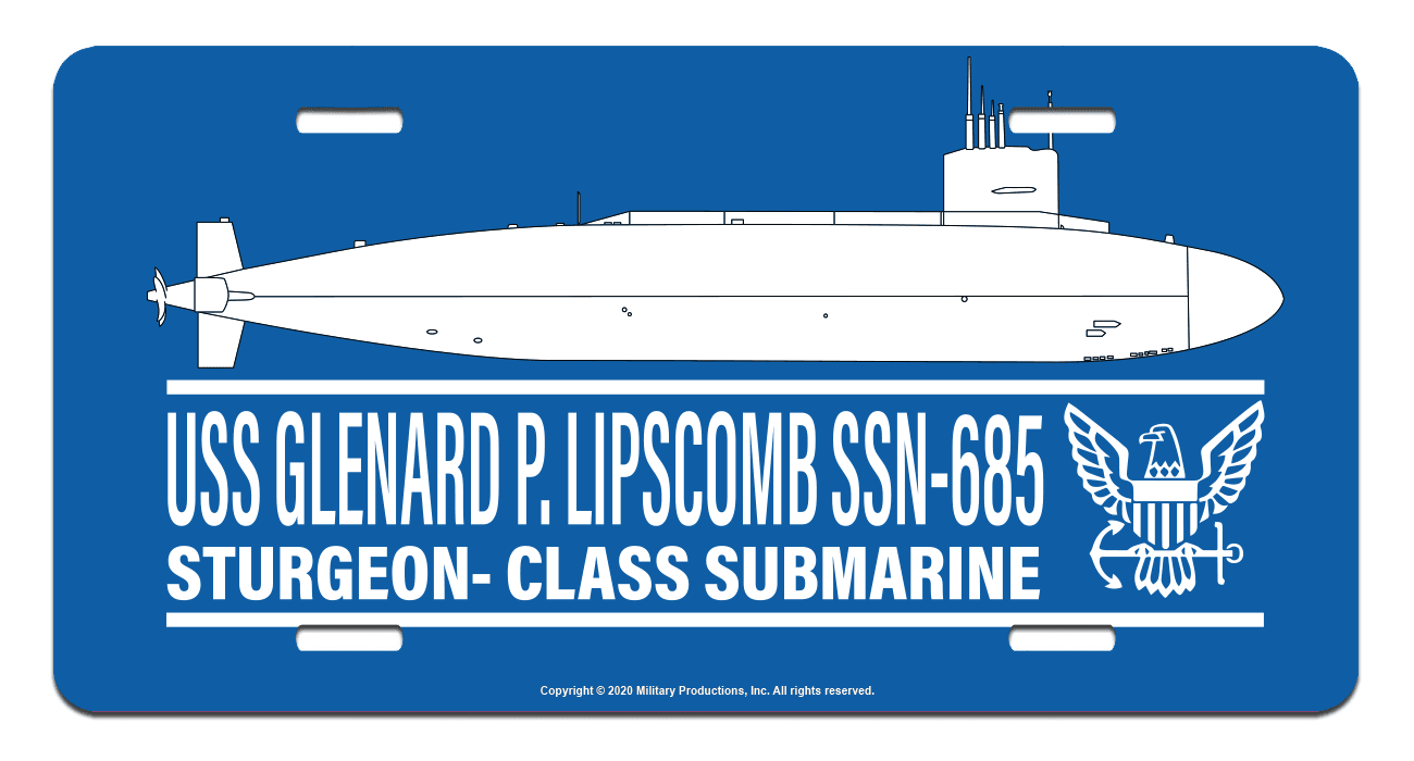 USS Glenard P SSN685 License Plate US Navy Submarine