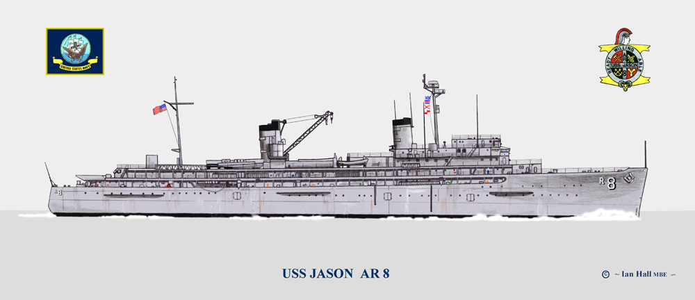 【20】米国海軍 USS Jason AR-8 工作艦ジェイソン プラーク USS Jason AR-8 Print - Other Ships G-M - PriorService.com