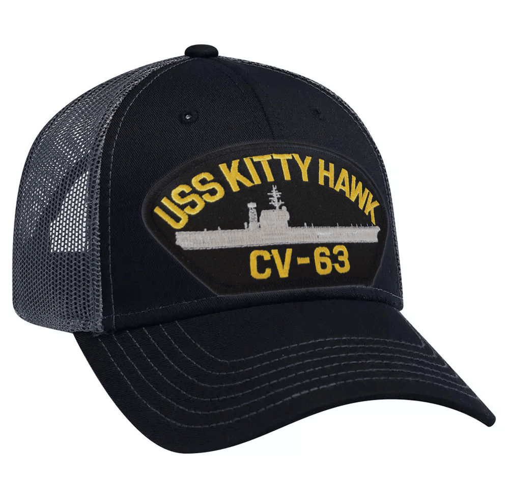 USS Kitty Hawk CV-63 Mesh Back Cap - New US Navy Ship Mesh