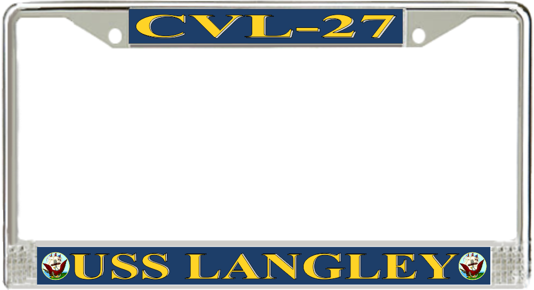 USS Langley CVL27 License Plate FrameCustom Personalized License
