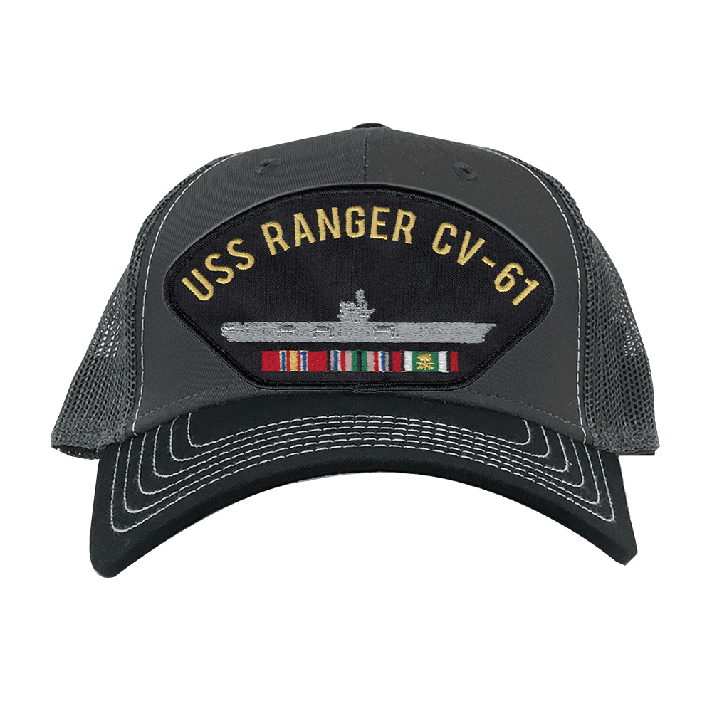 USS Ranger CV-61 Desert Storm Gray Mesh Ball Cap - US Navy Aircraft ...