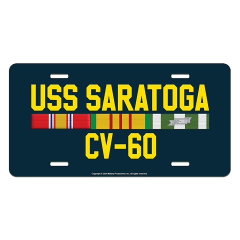 MilitaryBest USS Saratoga CV-60 License Plate Frame - Made In USA, Chrome - View #8