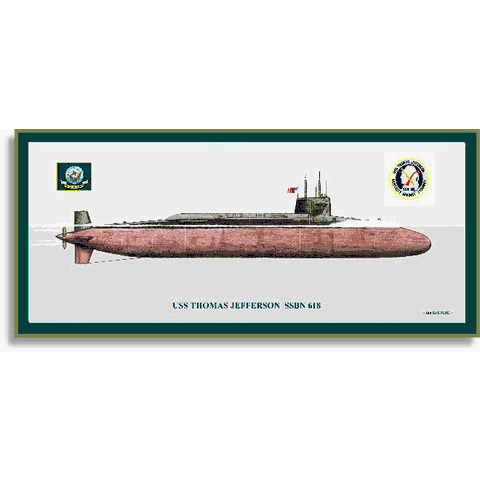 Navy Emporium USS Thomas Jefferson SSBN-618 Art Print – Canvas Submarine Photography