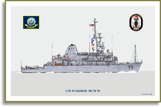 USS Warrior MCM-10 Print - Minesweeper Prints - PriorService.com