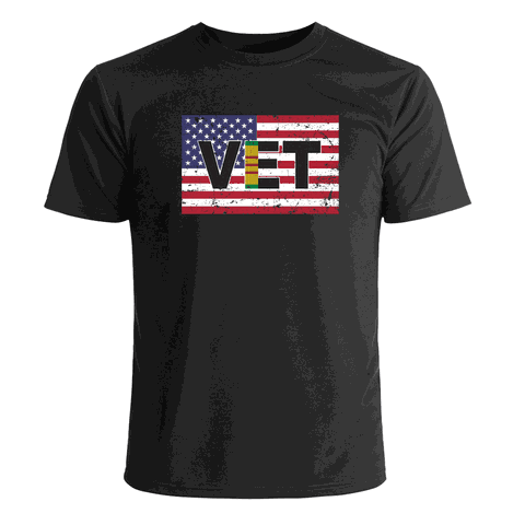 Dion Wear Black American Flag T-Shirt - Patriotic Military Green Tee, 5.3oz Cotton, Made In USA