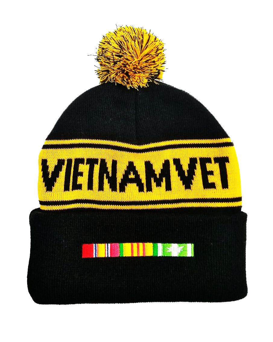 Vietnam Veteran Pom Pom Knit Cap Military Caps