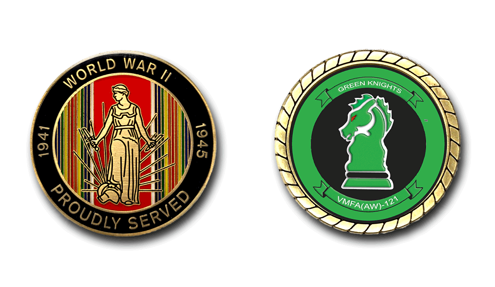 VMFA-121 Green Knights チャレンジ VMFA-121 Green Knights World War II Service Challenge Coin