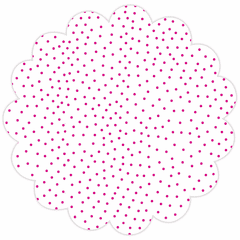 16" Bright Pink Tiny Dots Scalloped Cellophane Sheets