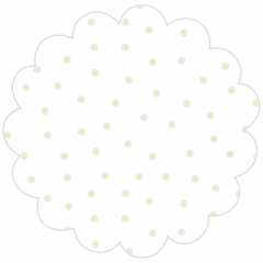 16" White Flowers Scalloped Cellophane Sheets