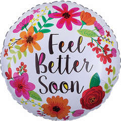17" Feel Better Soon Floral Wreath Balloon