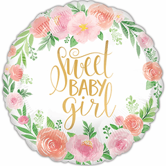 17" Floral Baby Girl Balloon