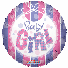 18" Baby Girl Bib Balloon