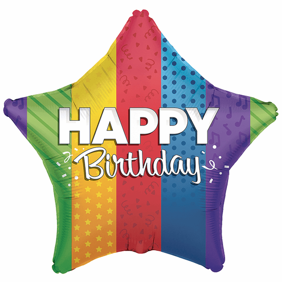 18" Birthday Color Blocks Balloon