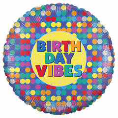 18" Birthday Vibes Balloon