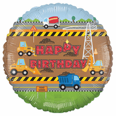 18" Construction Happy Birthday Balloon