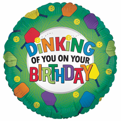 18" Dinking of You Pickleball Birthday Balloon