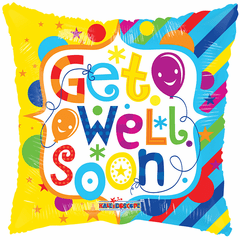 18" Get Well Frame Gellibean Balloon