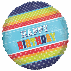 18" Happy Birthday Dots Balloon