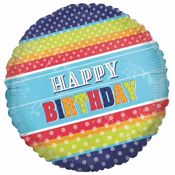 18" Happy Birthday Dots Balloon