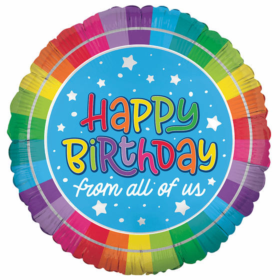 18" Happy Birthday from All of Us Balloon