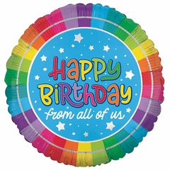 18" Happy Birthday from All of Us Balloon