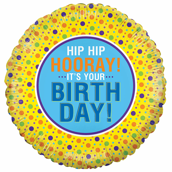 18" Hip Hip Hooray It's Your Birthday 
