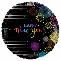 18" HNY Color Bursts Balloon