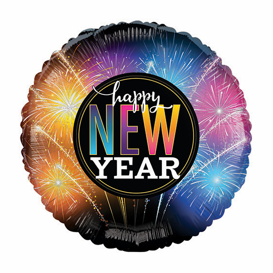 18" HNY Fireworks Balloon