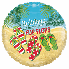 18" Holidays are Better in Flip Flops Balloon