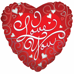 18" Love Silver Swirls Balloon