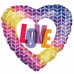 18" Love You Colors Balloon