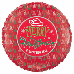 18" Merry Christmas and Happy New Year Balloon