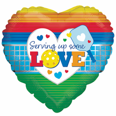 18" Serving Up Some Love Pickleball Balloon
