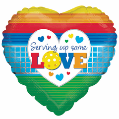18" Serving Up Some Love Pickleball Balloon