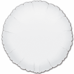 18" Solid White Metallic Balloon