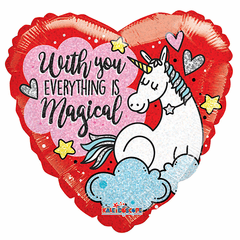 18" Unicorn Love Holographic Balloon