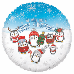 18" Wish You a Merry Christmas Penguin Balloon