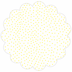 18" Yellow Dots Scalloped Cellophane Sheets