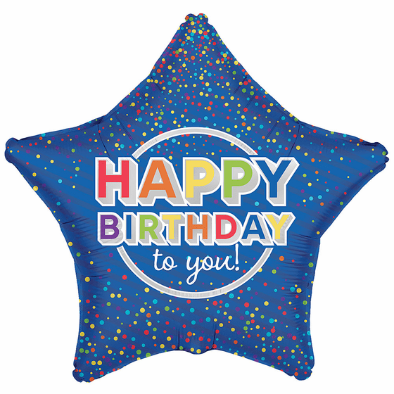 19" Birthday Confetti Star Packaged