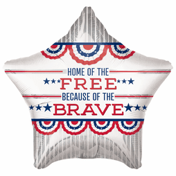19" Star Home of the Brave Balloon