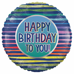 35" Happy Birthday Rainbow Splash Jumbo Balloon